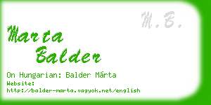 marta balder business card